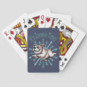 Es ist Zoomie Time Bulldog Spielkarten