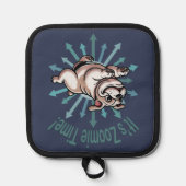 Es ist Zoomie Time Bulldog Topflappen (Vorderseite)