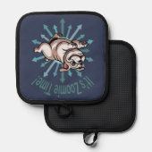 Es ist Zoomie Time Bulldog Topflappen (Vorderseite/Rückseite)