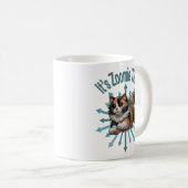 Es ist Zoomie Time Calico Cat Kaffeetasse (VorderseiteRechts)