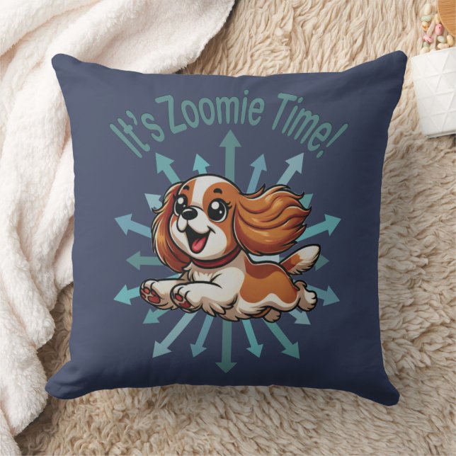 Es ist Zoomie Time Cavalier Spaniel Kissen (Decke)
