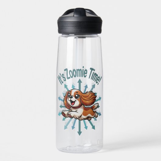 Es ist Zoomie Time Cavalier Spaniel Trinkflasche (Vorne)