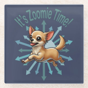 Es ist Zoomie Time Chihuahua Glasuntersetzer