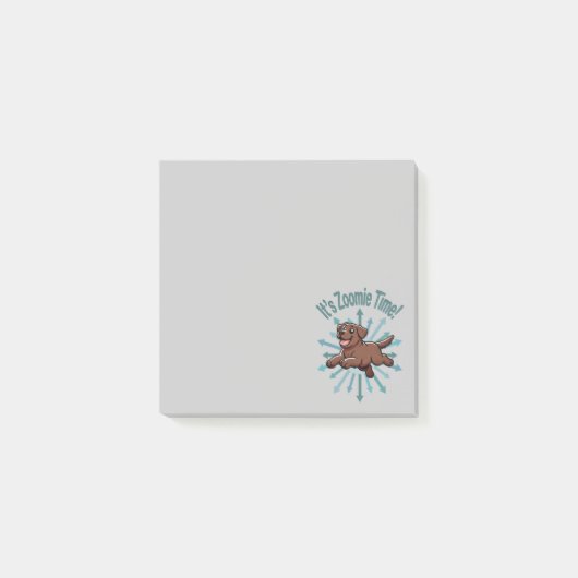 Es ist Zoomie Time Chocolate Labrador Post-it Klebezettel (Vorderseite)