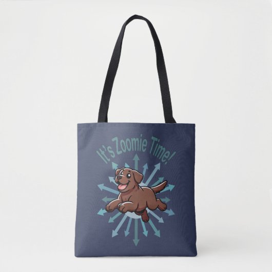 Es ist Zoomie Time Chocolate Labrador Tasche (Vorderseite)
