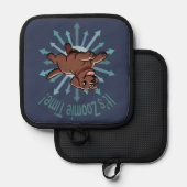 Es ist Zoomie Time Chocolate Labrador Topflappen (Vorderseite/Rückseite)