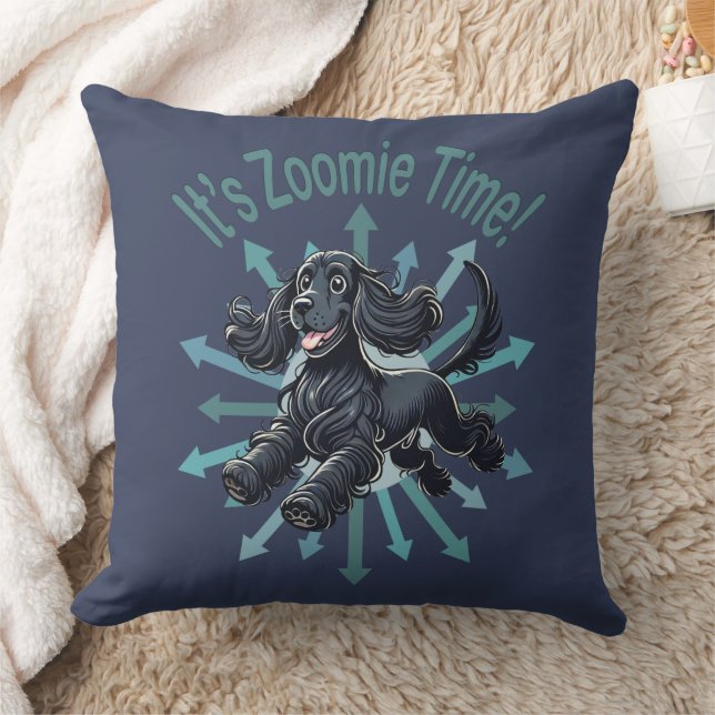 Es ist Zoomie Time Cocker Spaniel Kissen (Decke)