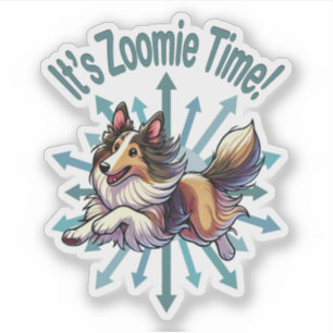 Es ist Zoomie Time Collie Aufkleber