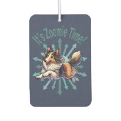 Es ist Zoomie Time Collie Autolufterfrischer (Vorderseite)