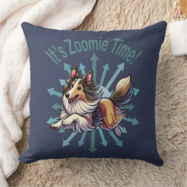 Es ist Zoomie Time Collie Kissen