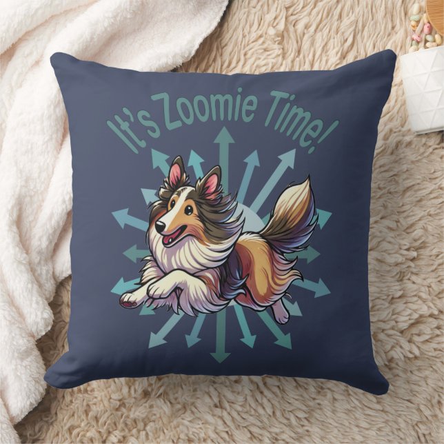 Es ist Zoomie Time Collie Kissen (Decke)