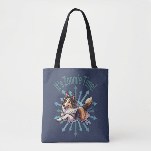 Es ist Zoomie Time Collie Tasche (Vorderseite)