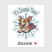Es ist Zoomie Time Corgi Aufkleber (Blatt)