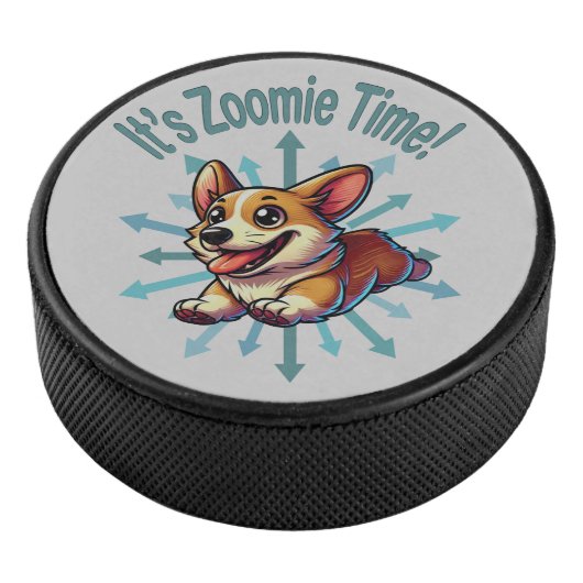 Es ist Zoomie Time Corgi Eishockey Puck (3/4)