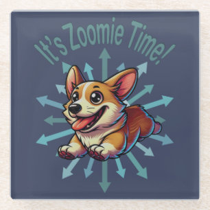 Es ist Zoomie Time Corgi Glasuntersetzer