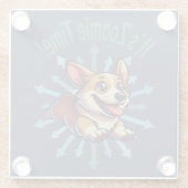Es ist Zoomie Time Corgi Glasuntersetzer (Rückseite)