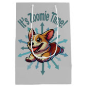 Es ist Zoomie Time Corgi Mittlere Geschenktüte (Rückseite)