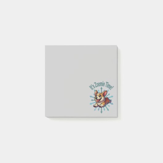 Es ist Zoomie Time Corgi Post-it Klebezettel (Vorderseite)