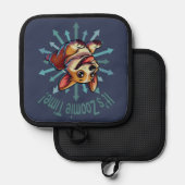 Es ist Zoomie Time Corgi Topflappen (Vorderseite/Rückseite)