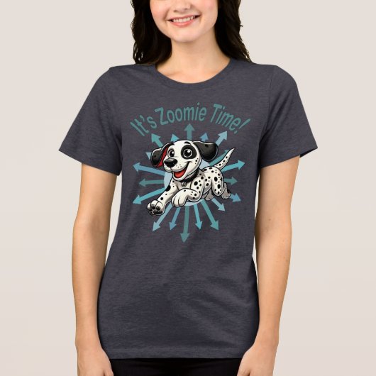 Es ist Zoomie Time Dalmatiner Tri-Blend Shirt (Vorderseite)