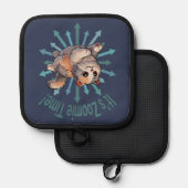 Es ist Zoomie Time Dilute Calico Cat Topflappen (Vorderseite/Rückseite)