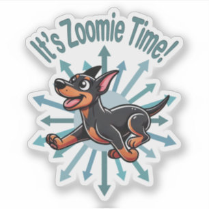 Es ist Zoomie Time Doberman Pincher Aufkleber