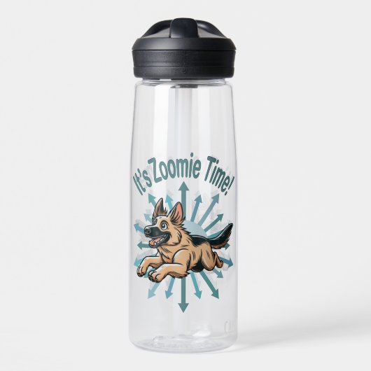 Es ist Zoomie Time German Shepherd Trinkflasche (Vorne)