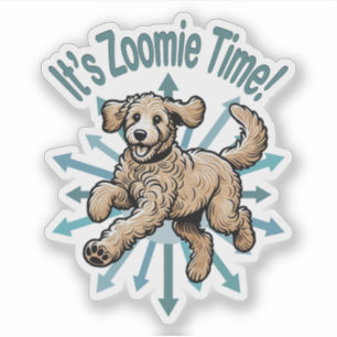 Es ist Zoomie Time Golden Doodle Aufkleber