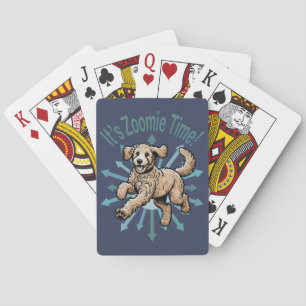 Es ist Zoomie-Time Golden Doodle Spielkarten