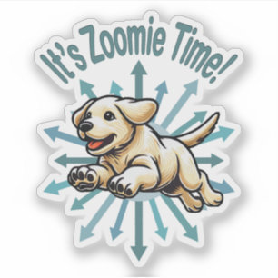 Es ist Zoomie Time Golden Labrador Aufkleber