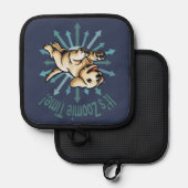 Es ist Zoomie Time Golden Labrador Topflappen (Vorderseite/Rückseite)