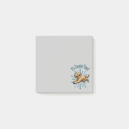 Es ist Zoomie Time Golden Retriever Post-it Klebezettel (Vorderseite)