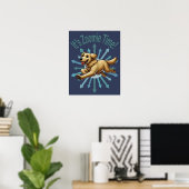 Es ist Zoomie Time Golden Retriever Poster (Heimbüro)