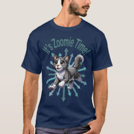 Es ist Zoomie Time Gray Bicolor Cat T-Shirt