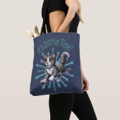 Es ist Zoomie Time Gray Bicolor Cat Tasche (Von Nahem)