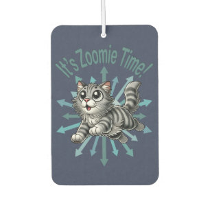 Es ist Zoomie Time Gray Tabby Cat Autolufterfrischer