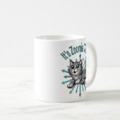 Es ist Zoomie Time Gray Tabby Cat Kaffeetasse (VorderseiteRechts)