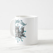 Es ist Zoomie Time Gray Tabby Cat Kaffeetasse (Vorderseite Links)