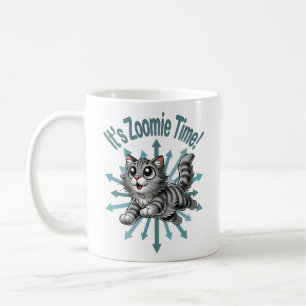 Es ist Zoomie Time Gray Tabby Cat Kaffeetasse