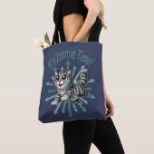 Es ist Zoomie Time Gray Tabby Cat Tasche (Von Nahem)