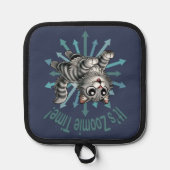 Es ist Zoomie Time Gray Tabby Cat Topflappen (Vorderseite)