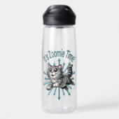 Es ist Zoomie Time Gray Tabby Cat Trinkflasche (Rückseite)