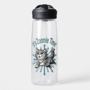 Es ist Zoomie Time Gray Tabby Cat Trinkflasche