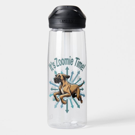 Es ist Zoomie Time Great Dane Trinkflasche (Rückseite)
