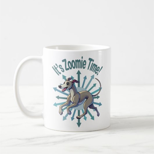 Es ist Zoomie Time Greyhound Kaffeetasse (Links)