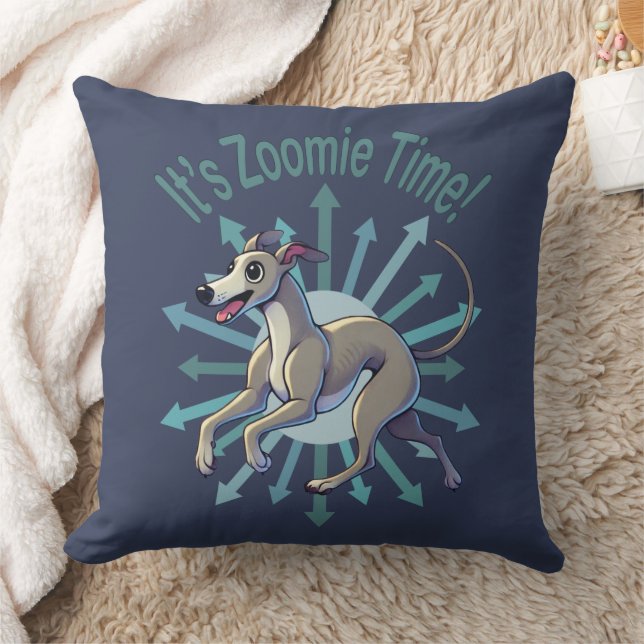 Es ist Zoomie Time Greyhound Kissen (Decke)