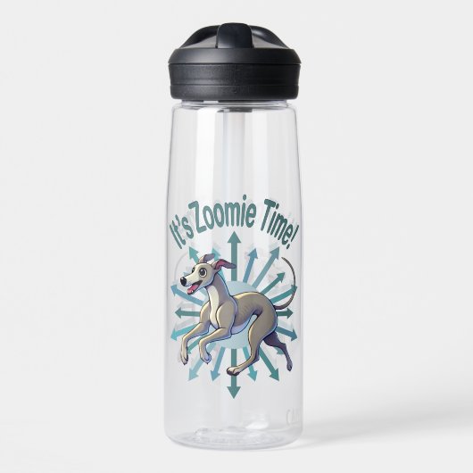 Es ist Zoomie Time Greyhound Trinkflasche (Vorne)