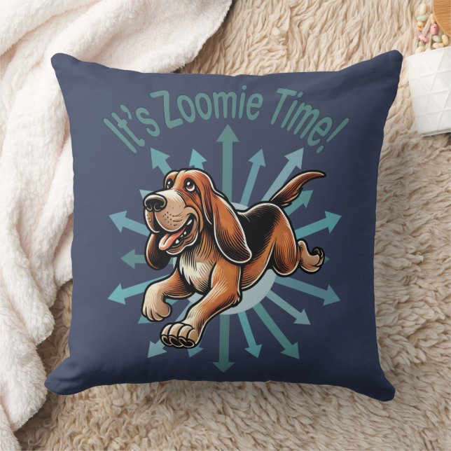 Es ist Zoomie Time Hound Dog Kissen (Decke)