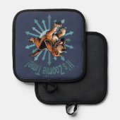 Es ist Zoomie Time Hound Dog Topflappen (Vorderseite/Rückseite)