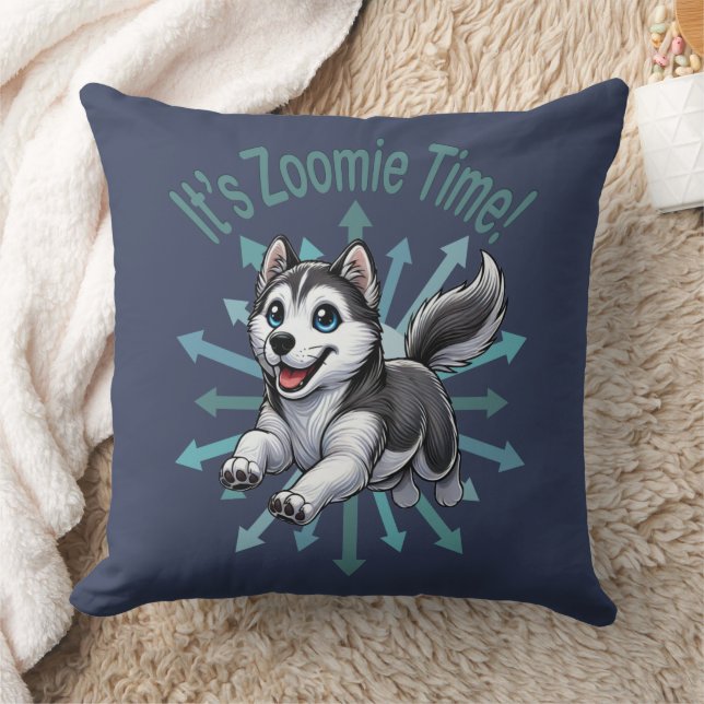 Es ist Zoomie Time Husky Kissen (Decke)